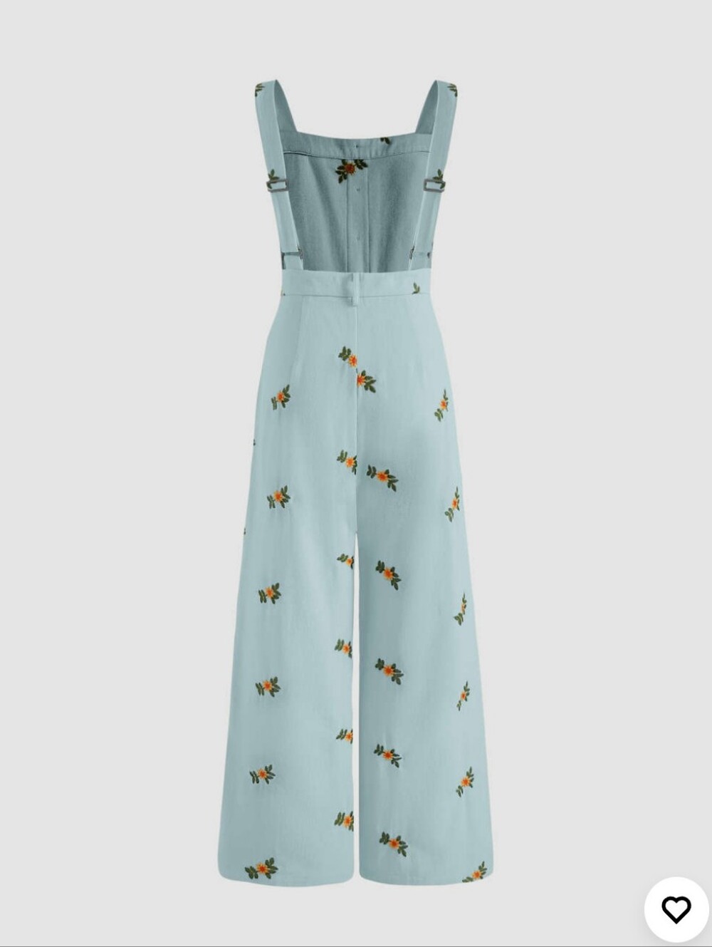 Cider Light Blue Floral Embroidered Wide-Leg Jumpsuit - Picture 2 of 4
